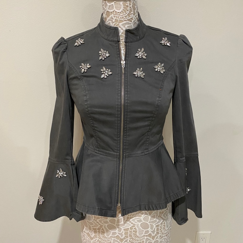 INC Embellished Zip Jacket